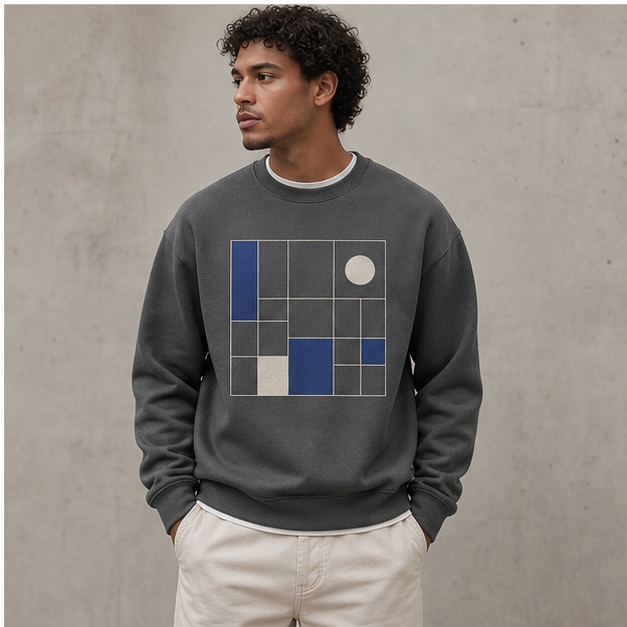 Night Geometry Crewneck Sweatshirt