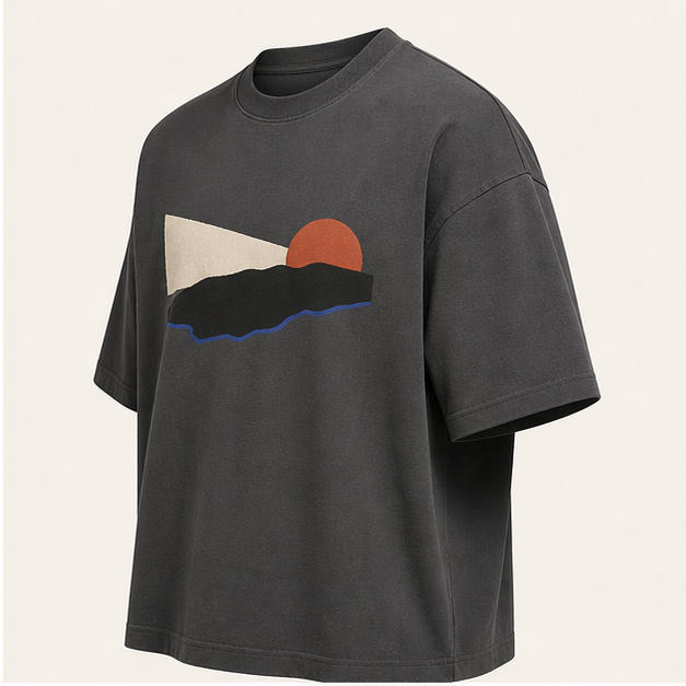 Three-quarter view of Asphalt Horizon Asphalt 3010 tee