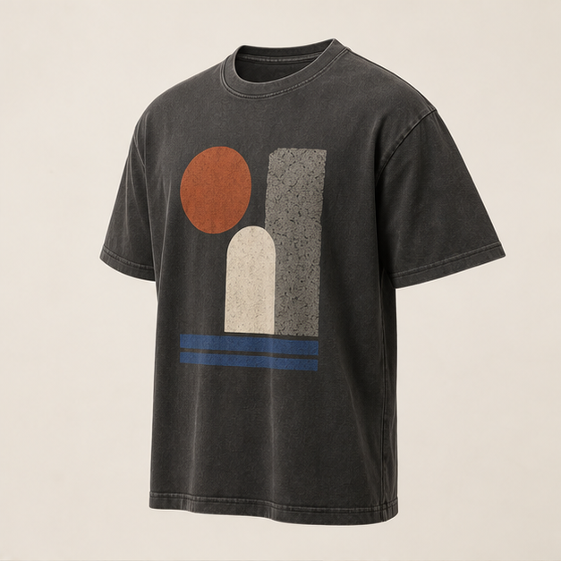 Three-quarter view of Concrete Sun Graphite tee
