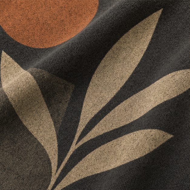 Close-up of Pepper cotton texture and matte Desert Bloom print