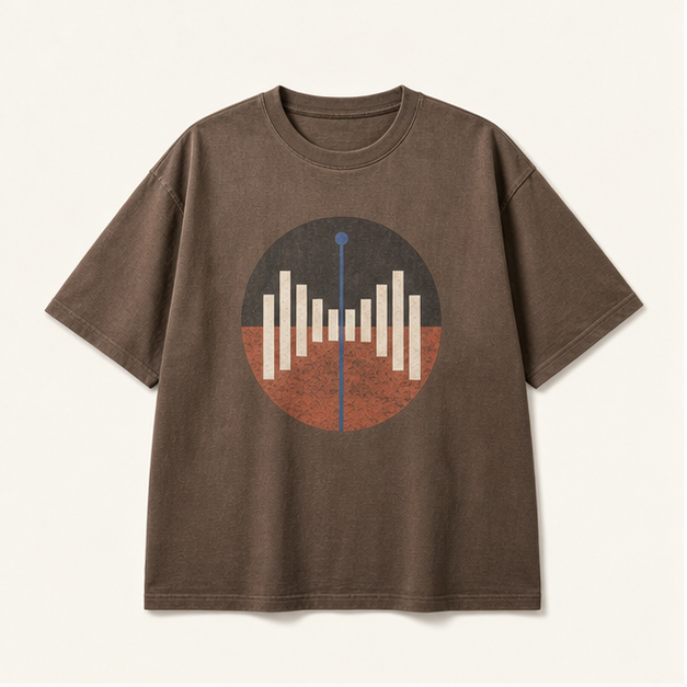 Front view of Earth Signal 3010 heavyweight tee in BELLA+CANVAS Vintage Brown