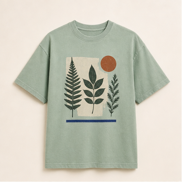Front view of Field Notes tee in soft washed Chalky Mint cotton