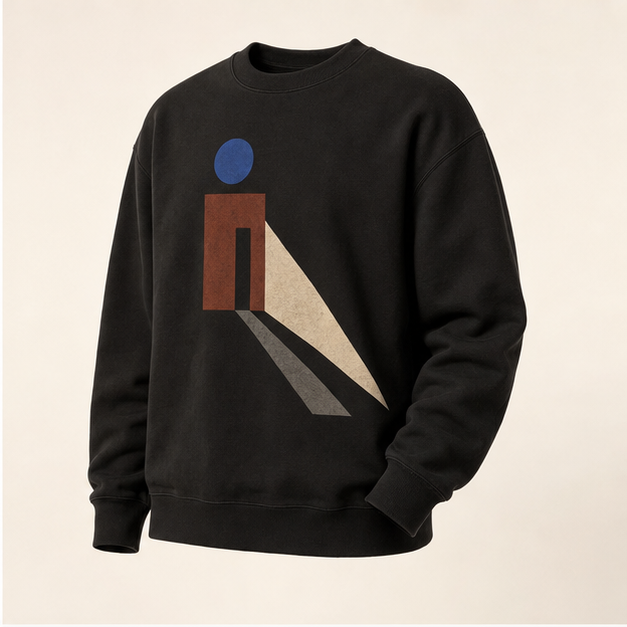 Three-quarter view of Night Shift Pepper crewneck
