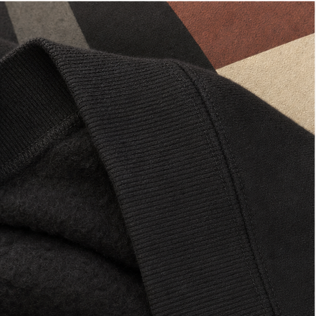 Close-up of Pepper cotton-faced fleece and matte Night Shift print