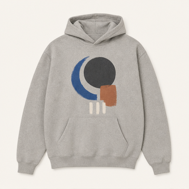 Front view of Wear the Moment hoodie in Grey fleece